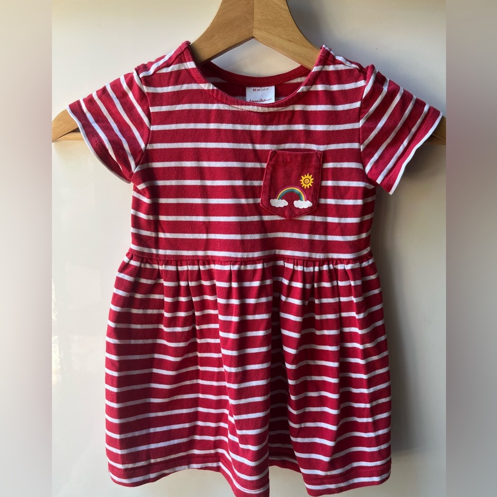 hanna andersson 2t striped rainbow dress